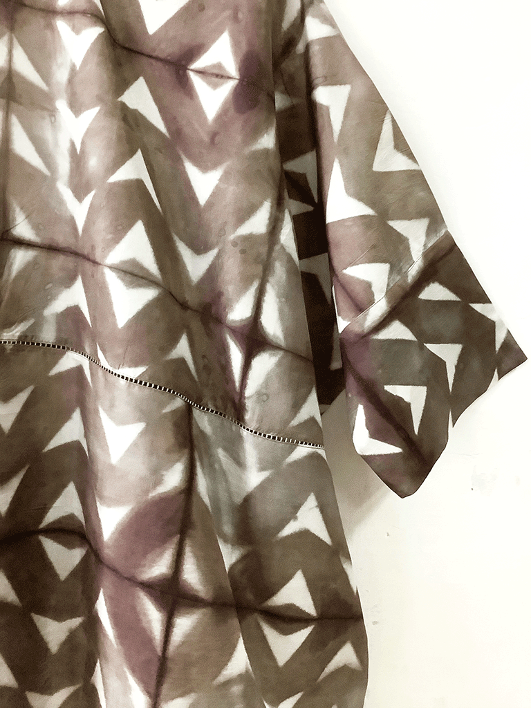 WOMEN'S SILK TOP | NATURAL DYE | SHIBORI