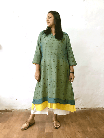 CHANDERI COTTON SILK | ORGANIC COTTON DRESS AND PANT SET