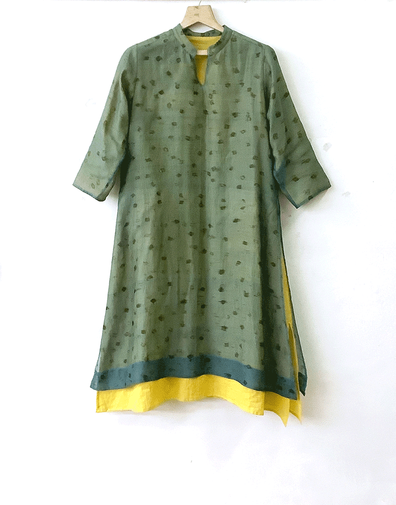 CHANDERI COTTON SILK | ORGANIC COTTON DRESS AND PANT SET