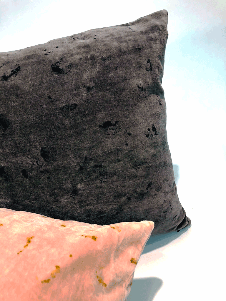 COTTON VELVET PILLOW | PETAL ECO PRINT | NATURAL DYE