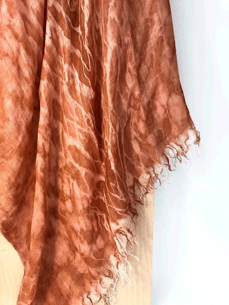 LINEN SHAWL/THROW | HAND-WOVEN | NATURAL DYE