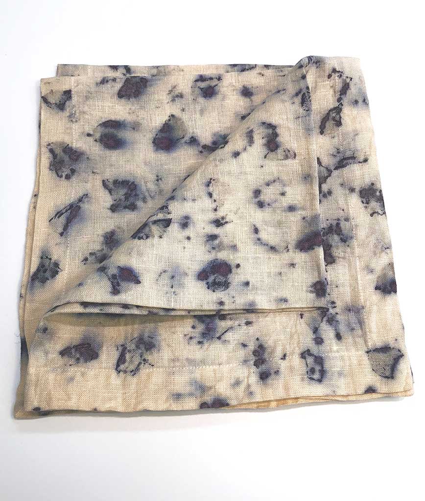 LINEN NAPKINS | PETAL ECO PRINT | NATURAL  DYE | SET OF 4