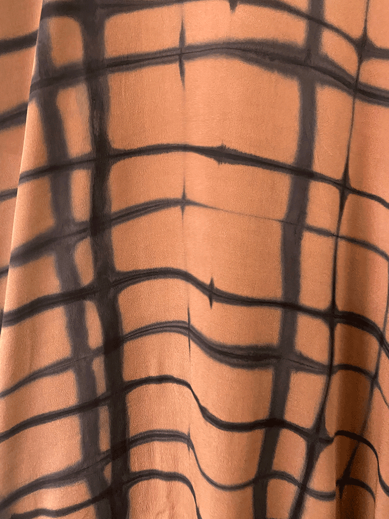 SILK CREPE DRESS-KAFTAN | SHIBORI | NATURAL DYE