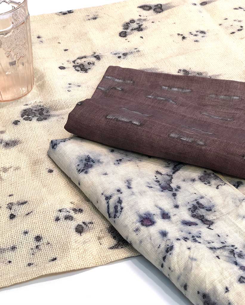 LINEN TABLE RUNNER | PETAL ECO PRINT | NATURAL DYE