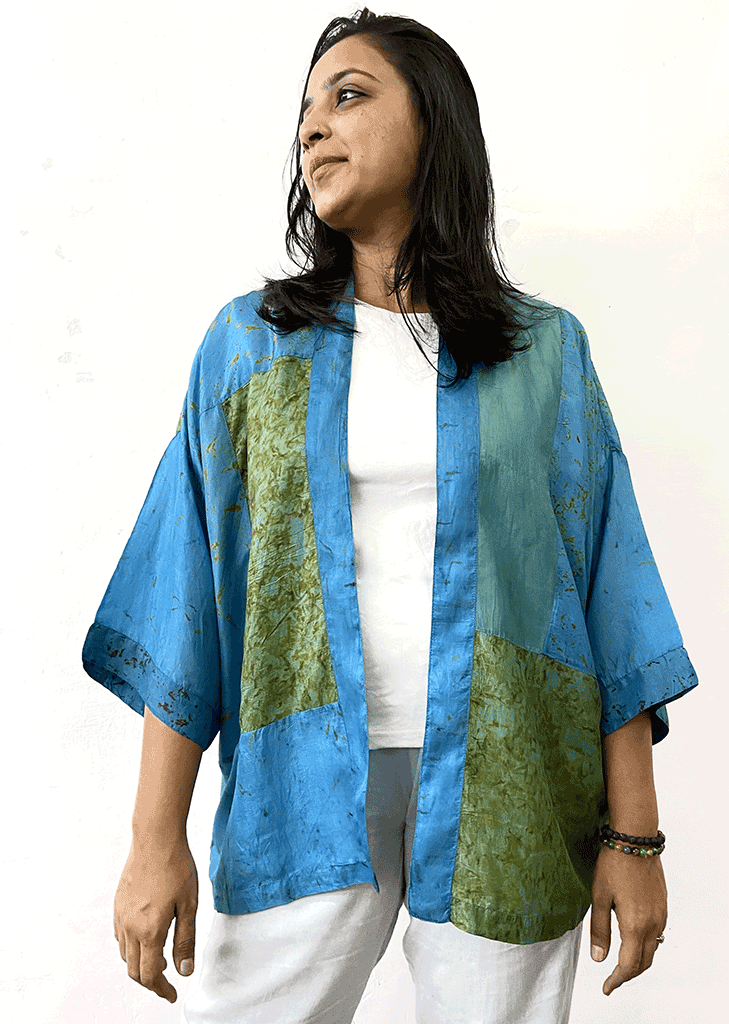 WOMEN'S SILK COAT | NATURAL DYE | TEMPLE BLESSINGS | MARIGOLD