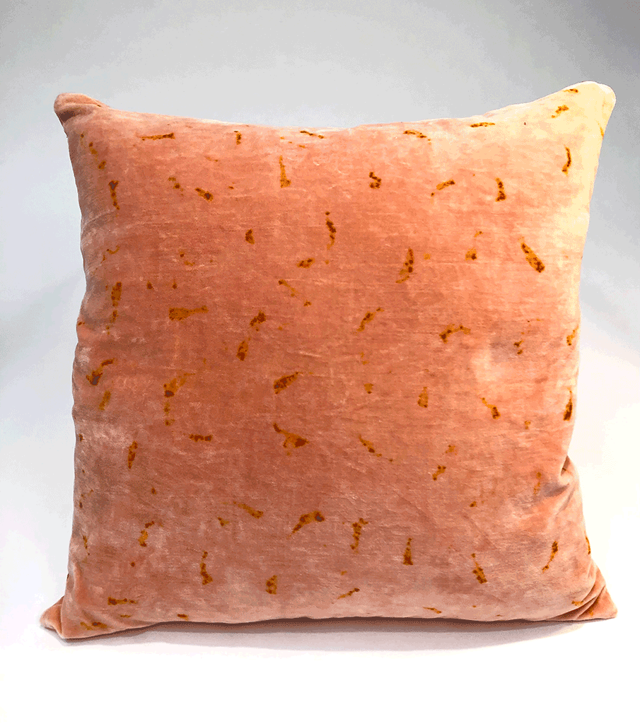 COTTON VELVET PILLOW | PETAL ECO PRINT | NATURAL DYE